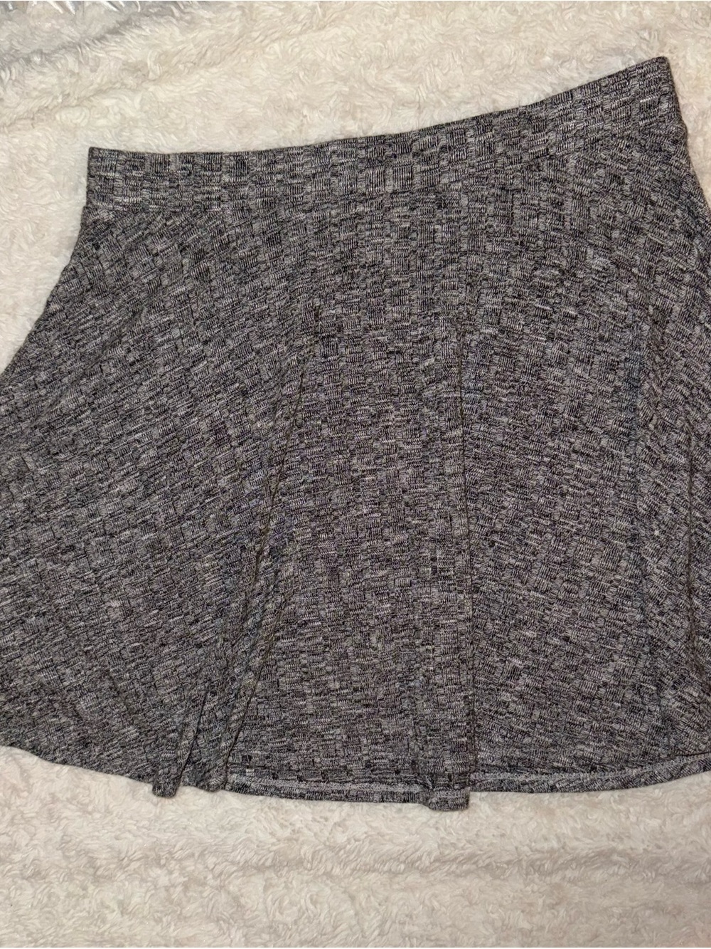 Girls Juniors Gray Marled Knit Skater Skirt Size Large L